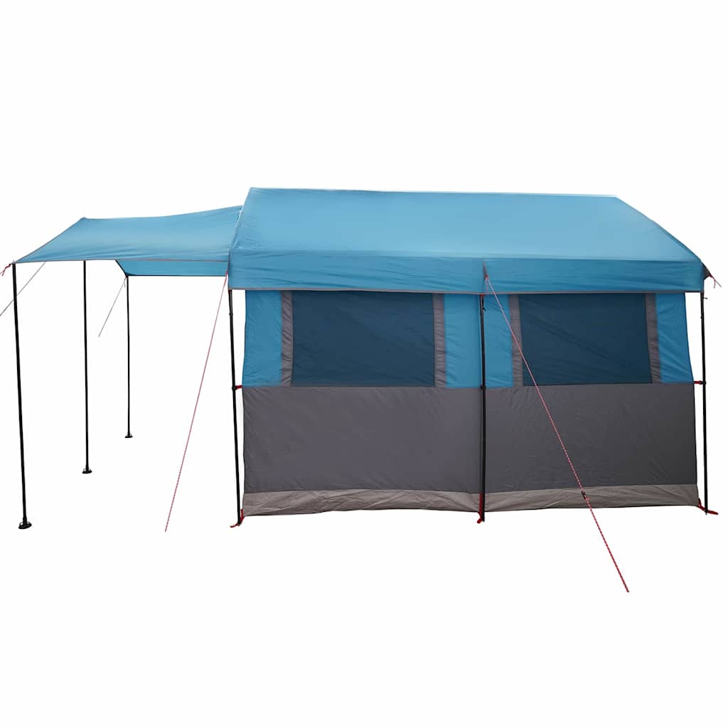 Family Tent 4-Person with Roof Blue and Grey 324 x 255 x 230 cm