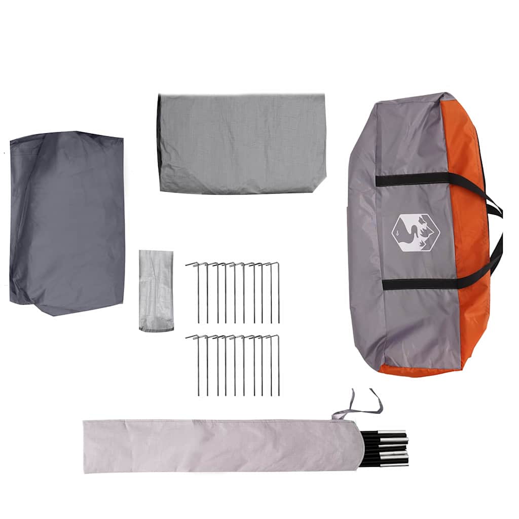 Family Tent 4-Person Grey and Orange 324 x 255 x 230 cm