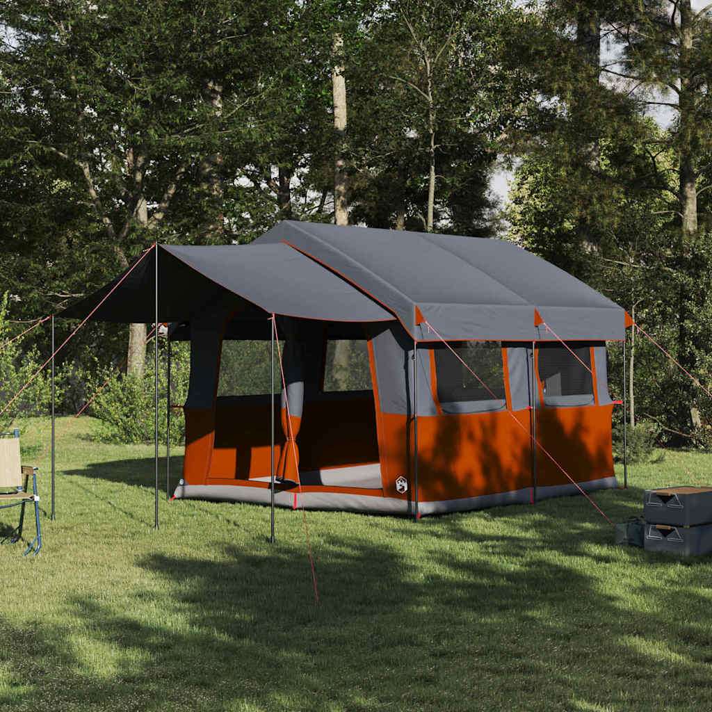 Family Tent 4-Person Grey and Orange 324 x 255 x 230 cm