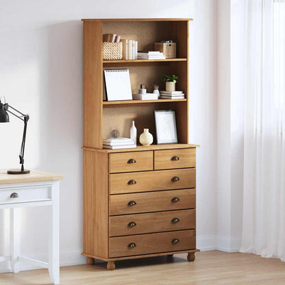 Hutch ASKIM Honey Wax 91 x 40 x 200.5 cm Solid Pine Wood