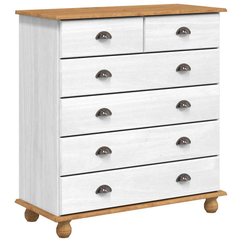 Hutch ASKIM White 91 x 40 x 200.5 cm Solid Pine Wood