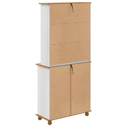 Hutch ASKIM White 91 x 40 x 200.5 cm Solid Pine Wood