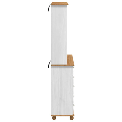Hutch ASKIM White 91 x 40 x 200.5 cm Solid Pine Wood