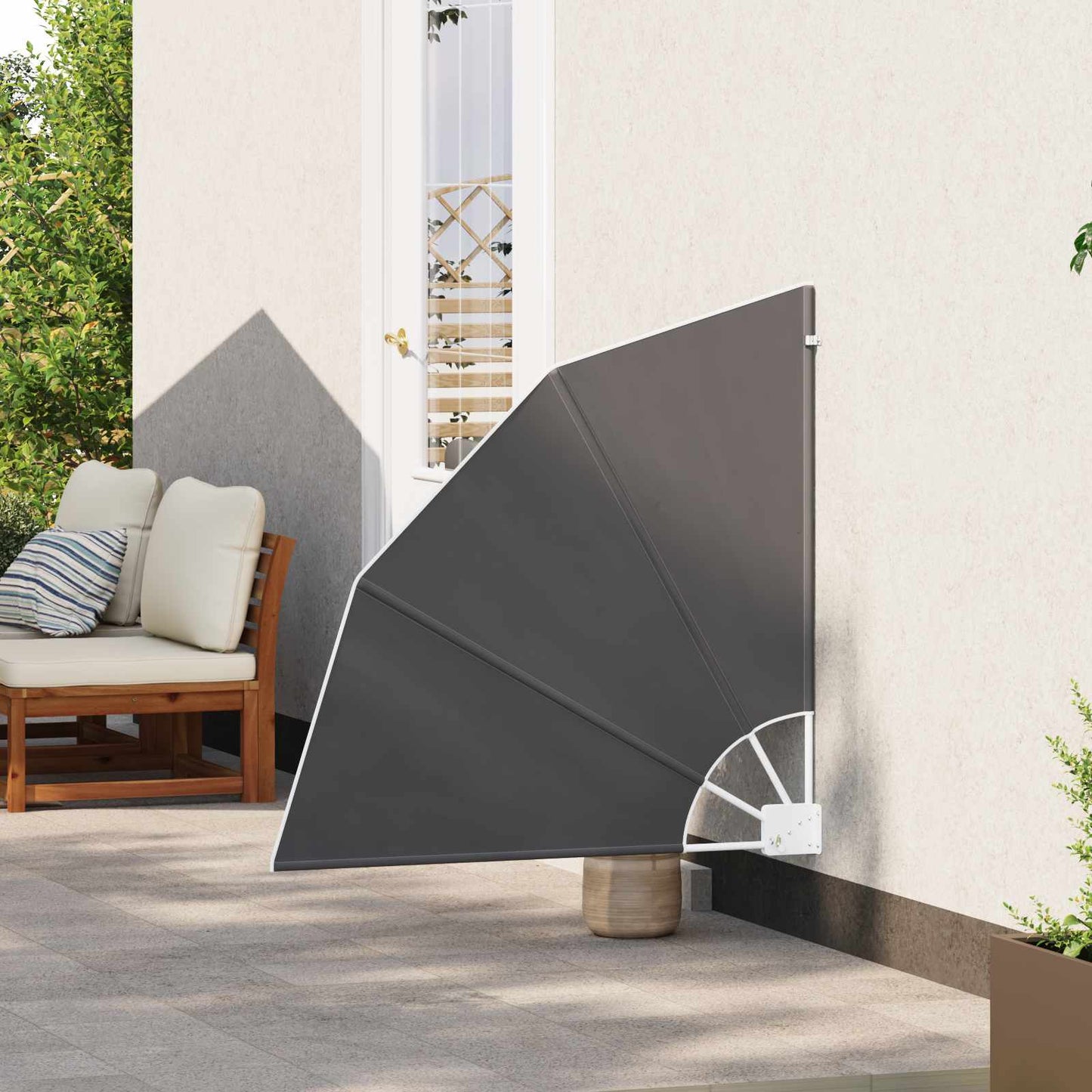 Balcony Privacy Screen 115 x 115 cm Polyester Anthracite