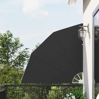Balcony Privacy Screen 140 x 140 cm Polyester Black