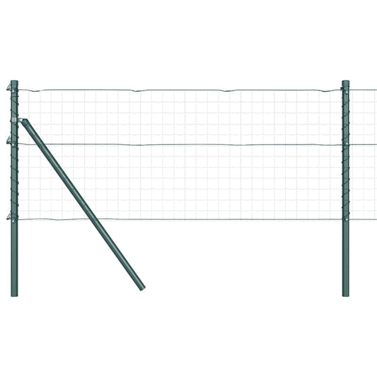 Embedded Fence Post 13 pcs Green Powder-Coated Steel