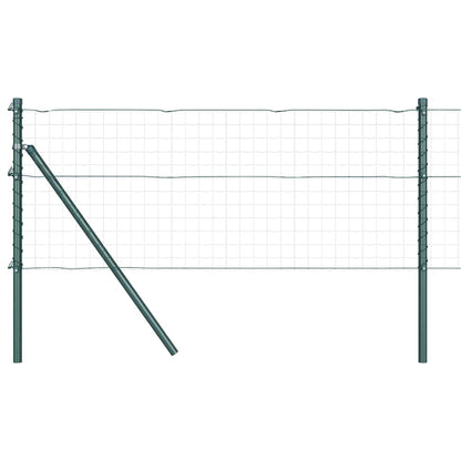 Embedded Fence Post 13 pcs Green Powder-Coated Steel
