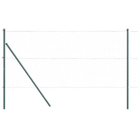 Embedded Fence Post 13 pcs Green Powder-Coated Steel