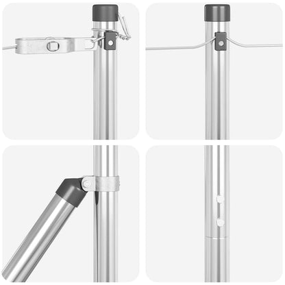 Embedded Fence Post 13 pcs Silver Powder-Coated Steel