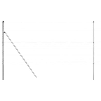 Embedded Fence Post 13 pcs Silver Powder-Coated Steel