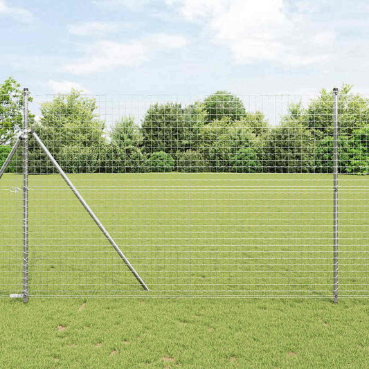 Embedded Fence Post 13 pcs Silver Powder-Coated Steel