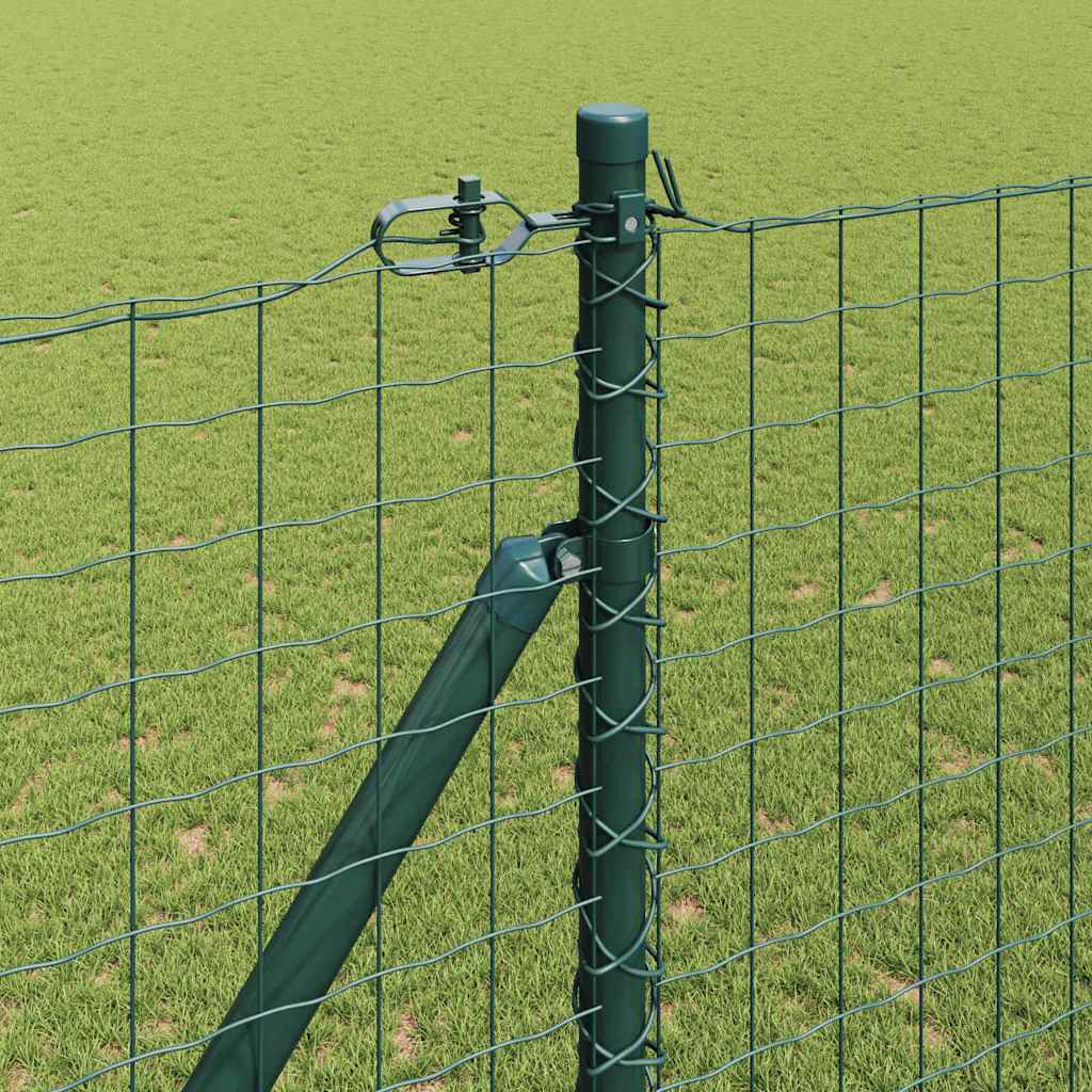 Ground Spike Fence Post 7 pcs Green Powder-Coated Steel