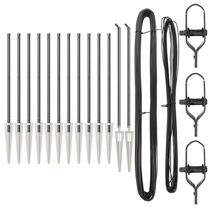 Ground Spike Fence Post 13 pcs Grey Powder-Coated Steel