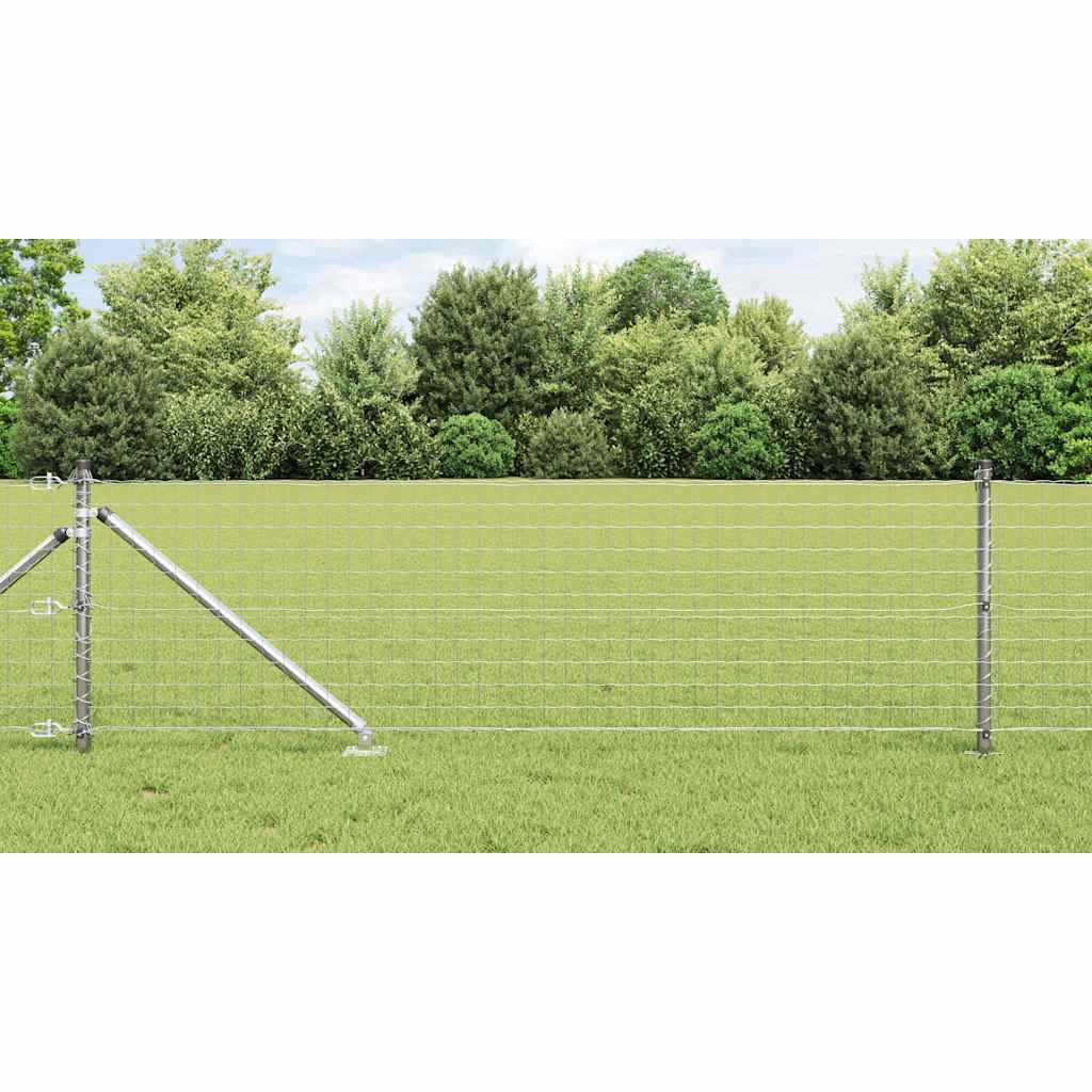 Ground Spike Fence Post 13 pcs Silver Powder-Coated Steel