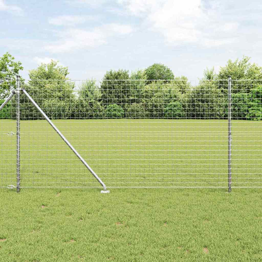 Ground Spike Fence Post 13 pcs Silver Powder-Coated Steel