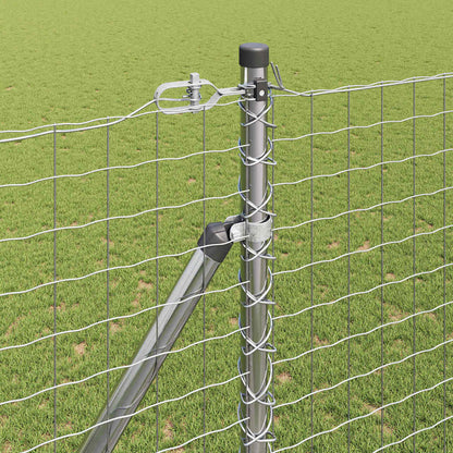 Ground Spike Fence Post 13 pcs Silver Powder-Coated Steel