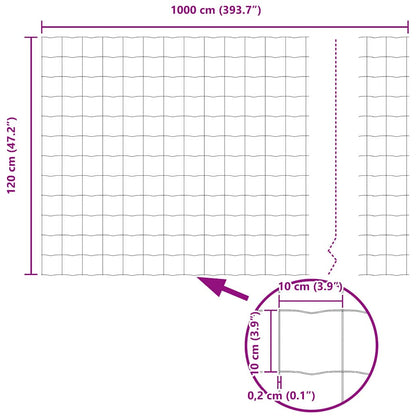 Euro Fence 1.2 x 10 m PVC-coated iron