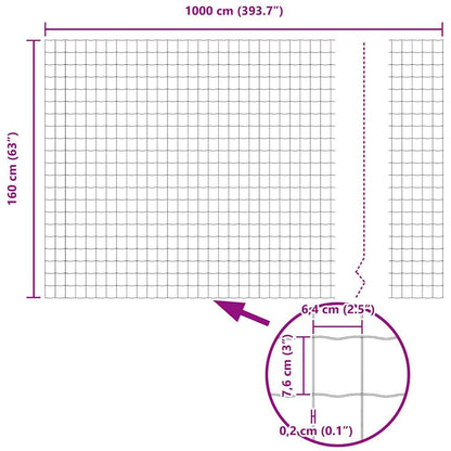 Euro Fence 1.6 x 10 m PVC-coated iron