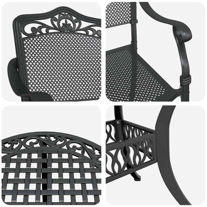 Garden Dining Set 5 pcs Black Aluminium