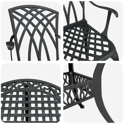Garden Dining Set 5 pcs Black Aluminium