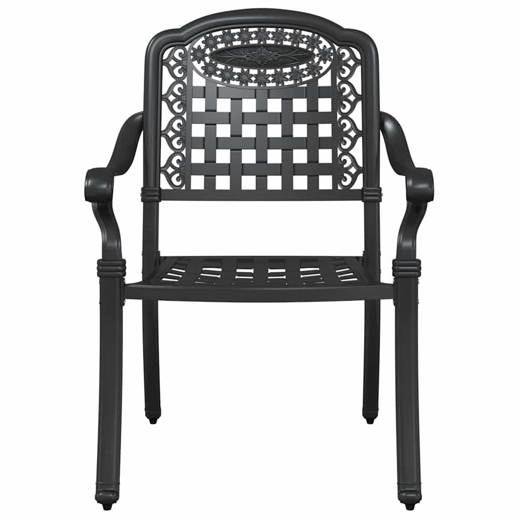 Garden Table Set 3 pcs Black Cast Aluminium