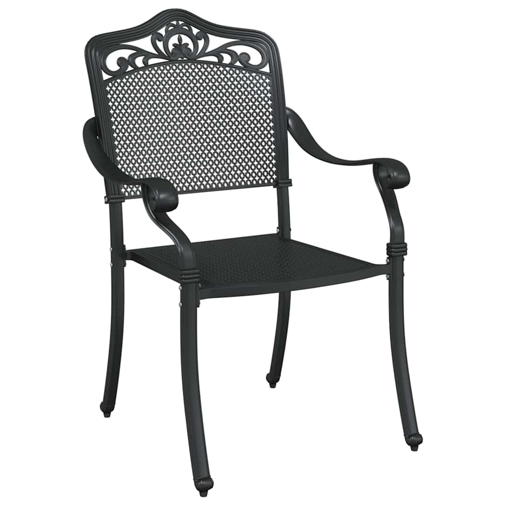 Garden Table Set 5 pcs Black Cast Aluminium