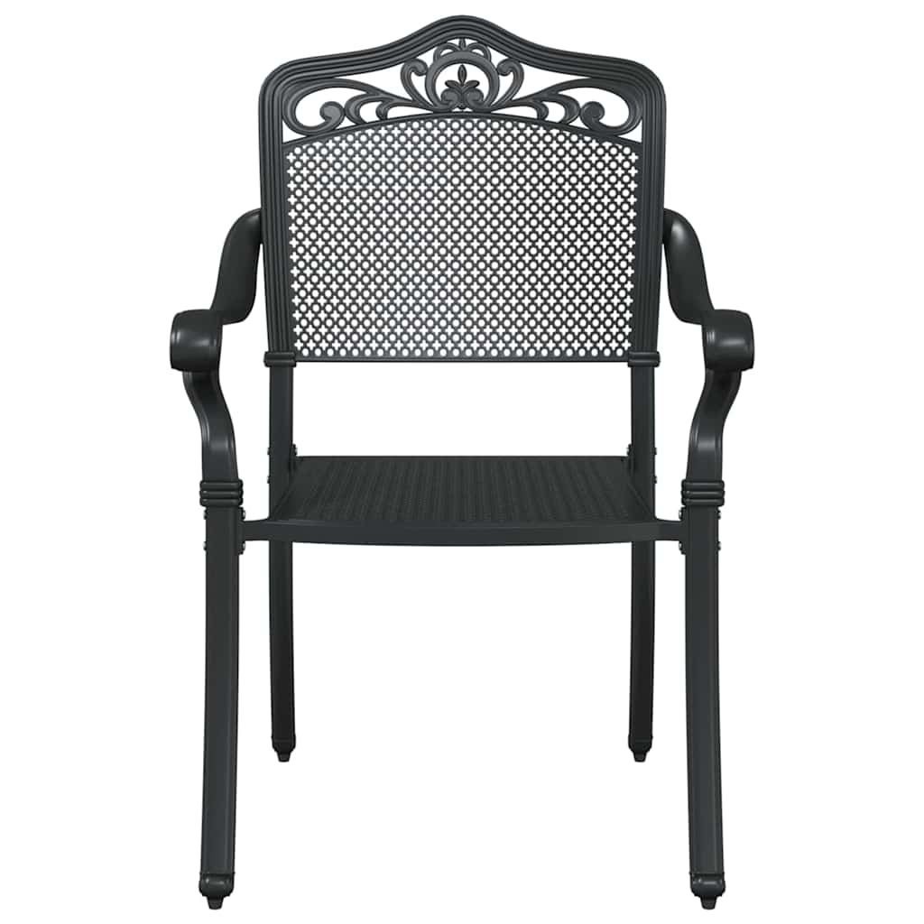 Garden Table Set 5 pcs Black Cast Aluminium