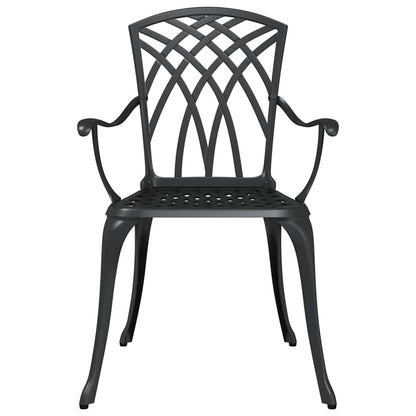 Garden Table Set 3 pcs Black Cast Aluminium