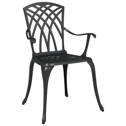 Garden Table Set 5 pcs Black Cast Aluminium