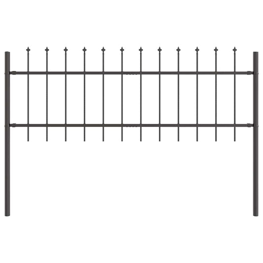 Garden Fence WOERDEN 1.7 x 0.6 m Powder-coated Steel Grey