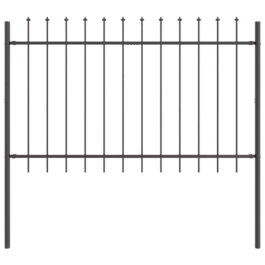 Garden Fence WOERDEN 1.7 x 0.8 m Powder-coated Steel Grey
