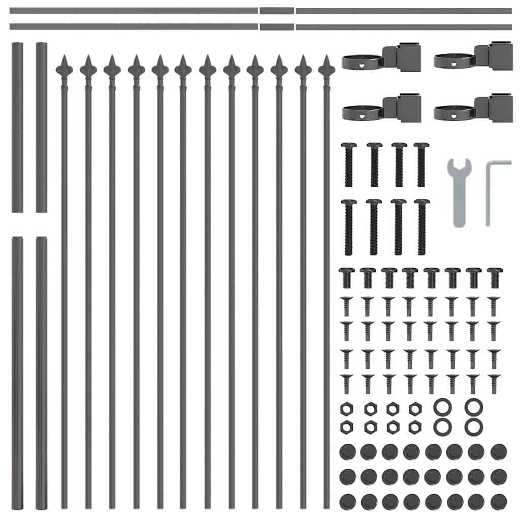 Garden Fence Woerden Grey 1.7 x 1 m Powder-coated Steel