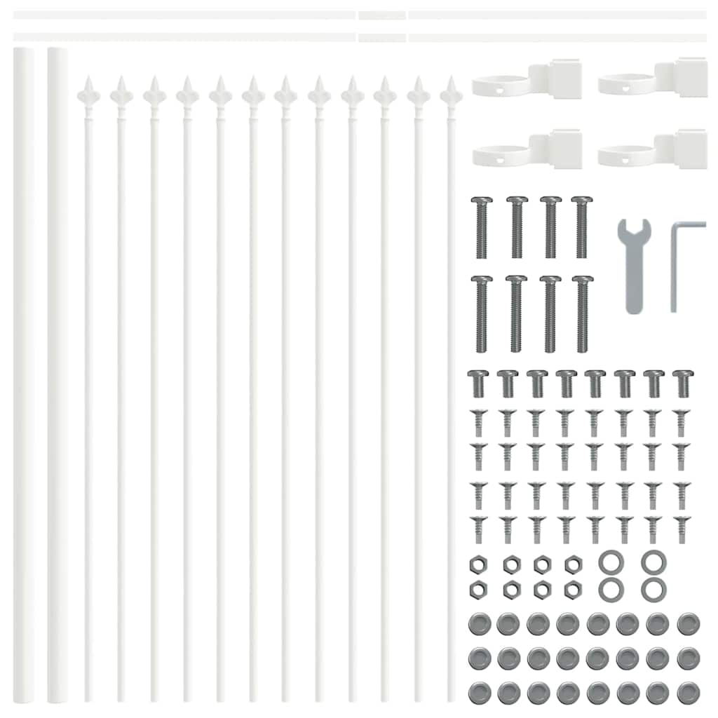 Garden Fence Woerden White 1.7 x 0.6 m Powder-coated Steel