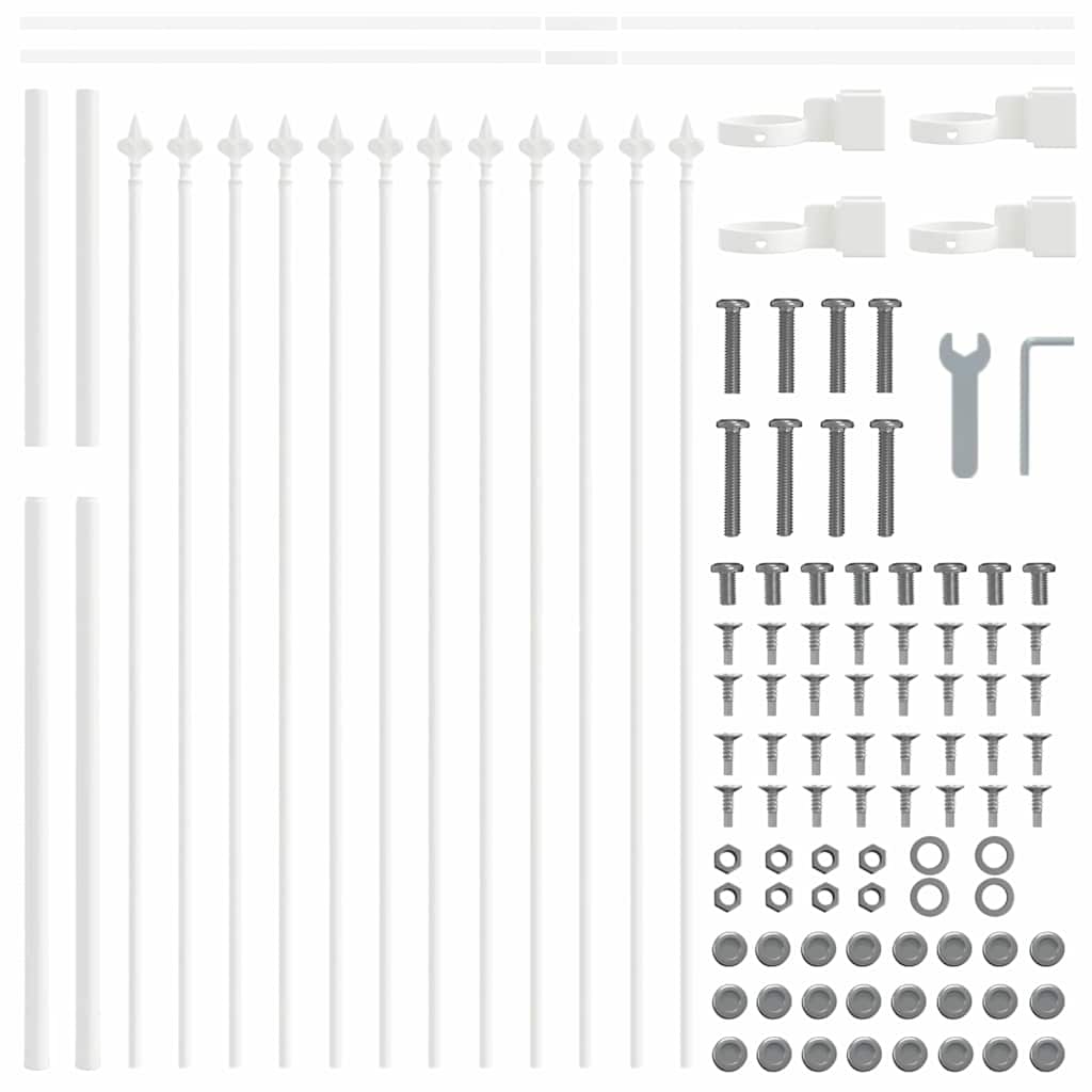 Garden Fence Woerden White 1.7 x 0.8 m Powder-coated Steel