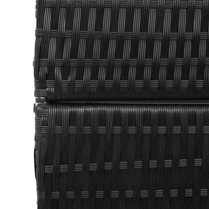 Room Divider Folding Manual Black 146 x 180 cm Poly Rattan