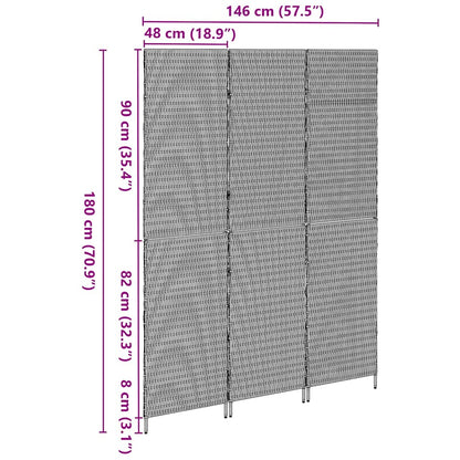 Room Divider Folding Manual Black 146 x 180 cm Poly Rattan