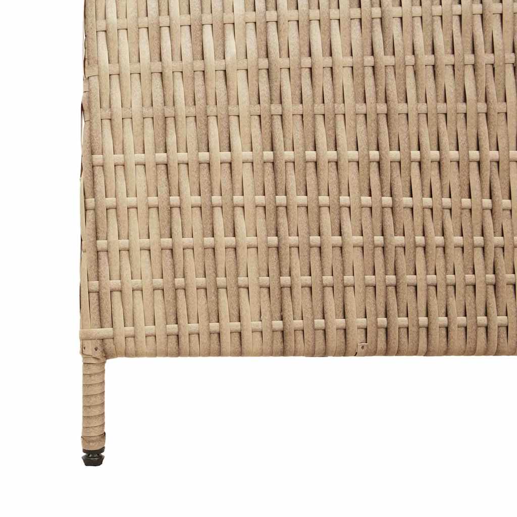 Room Divider Folding Manual Beige 147 x 180 cm Poly Rattan