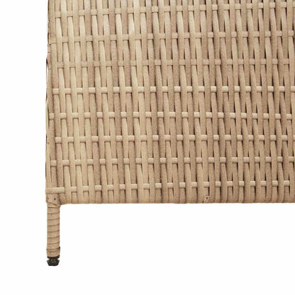 Room Divider Folding Manual Beige 147 x 180 cm Poly Rattan