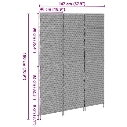 Room Divider Folding Manual Beige 147 x 180 cm Poly Rattan