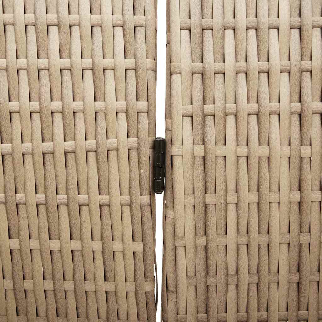 Room Divider Folding Manual Beige 292 x 180 cm Poly Rattan