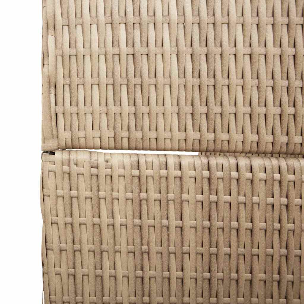 Room Divider Folding Manual Beige 195 x 180 cm Poly Rattan