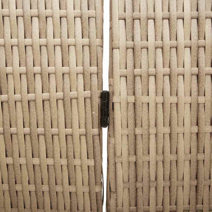Room Divider Folding Manual Beige 195 x 180 cm Poly Rattan