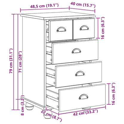 Chest of Drawer 5-Drawer ASKIM White 48.5 x 40 x 79 cm