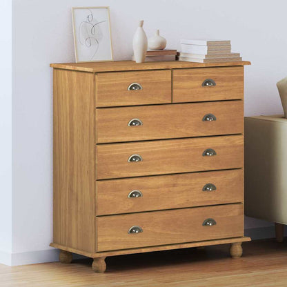 Chest of Drawer ASKIM Brown 91 x 40 x 95.5 cm Solid Pine Wood