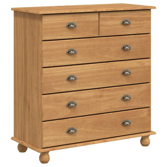 Chest of Drawer ASKIM Brown 91 x 40 x 95.5 cm Solid Pine Wood