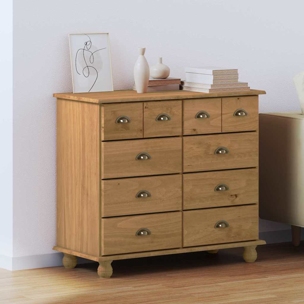 Chest of Drawer ASKIM Brown 91 x 40 x 79 cm Solid Pine Wood