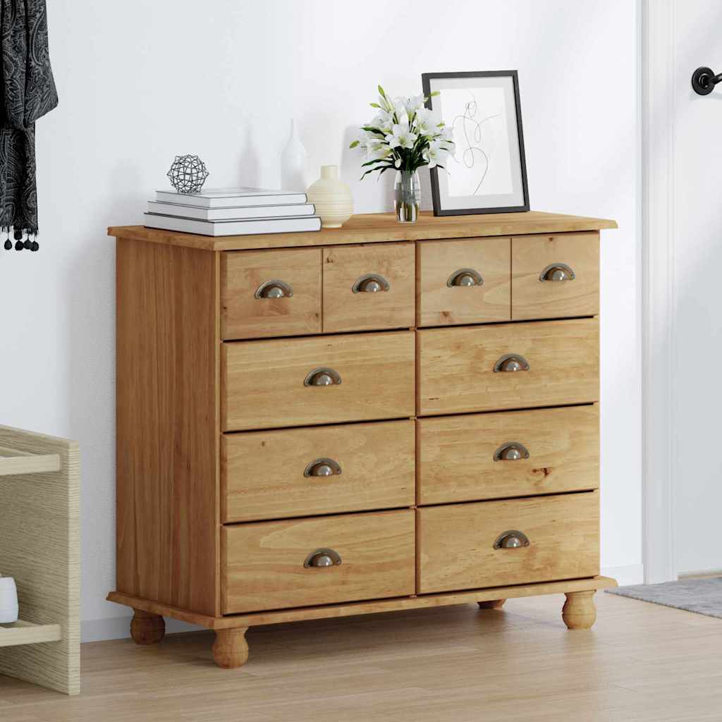 Chest of Drawer ASKIM Brown 91 x 40 x 79 cm Solid Pine Wood