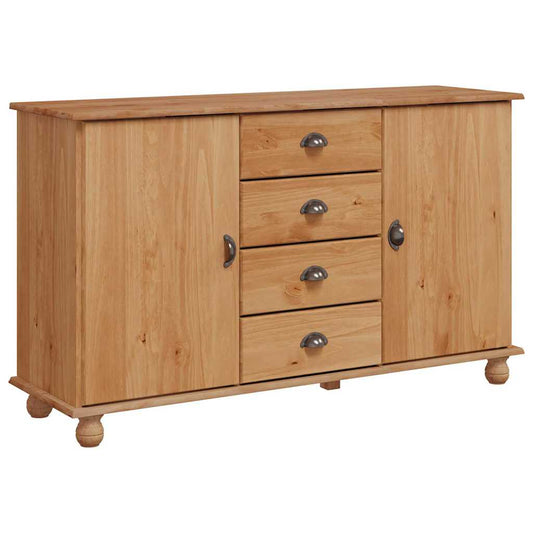Sideboard with Drawer ASKIM 133.5 x 40 x 79 cm Solid pine wood