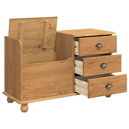 Storage Bench ASKIM Brown 100 x 39 x 62 cm Solid Pine Wood