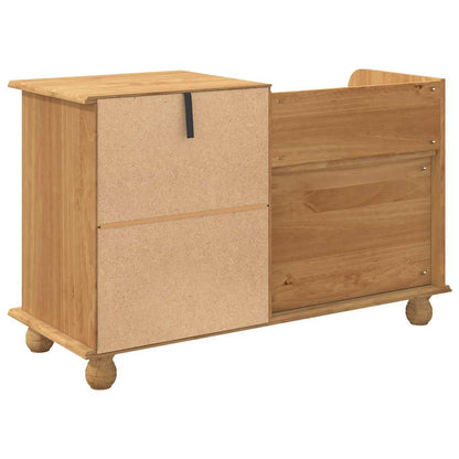 Storage Bench ASKIM Brown 100 x 39 x 62 cm Solid Pine Wood